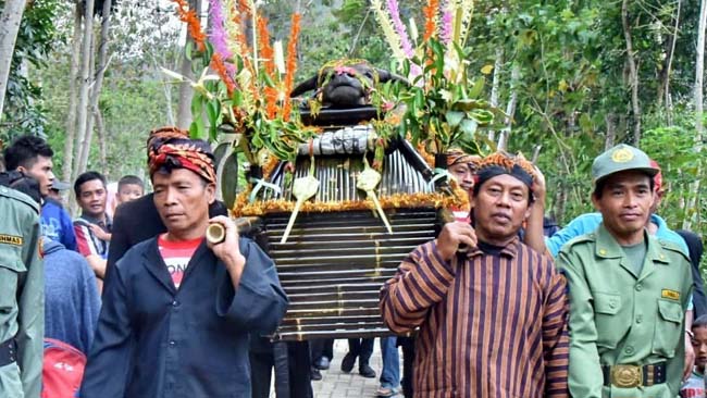 Bupati Arifin Lempar Kepala Kerbau di Dam Bagong