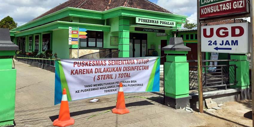 Seluruh lingkup Puskesmas Pogalan Trenggalek ditutup. (ist)