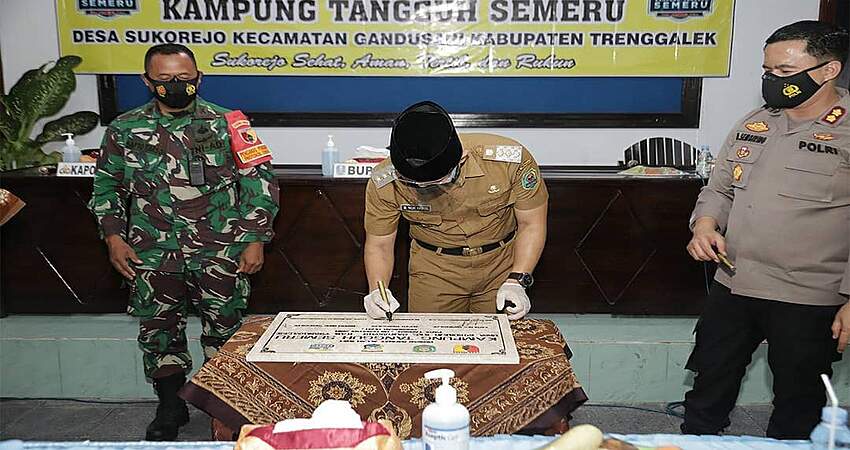 Forkopimda Trenggalek Resmikan Desa Sukorejo Menjadi Kampung Tangguh Semeru