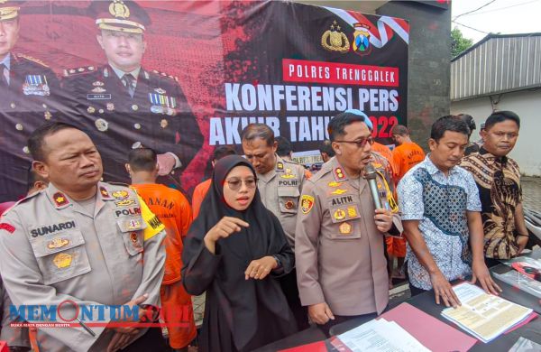 Rilis Capaian Polres Trenggalek, Kapolres Ungkap Aksi Curat Dominasi Kasus Kejahatan di 2022